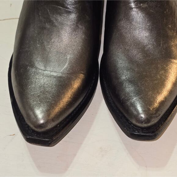 FRYE DARK PEWTER CRINKLE WESTERN SACHA MID PULL ON BOOTS SIZE‎ 8.5 NEW - Picture 11 of 14